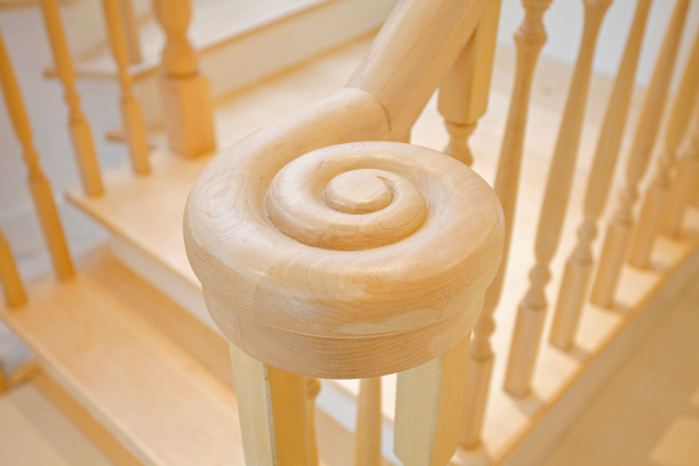 Spindle newel detail