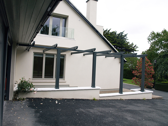 Generous exterior semi covered patio area