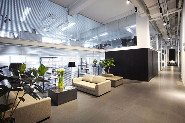Contemporary office reception area