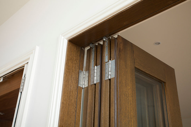 Folding doors close up