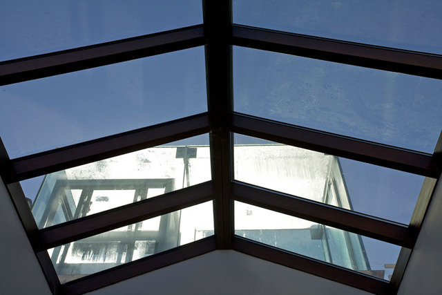 View to roof terrace & lift shaft